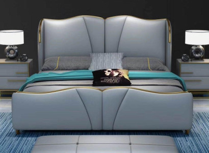 Cama 2x mesita de noche 3 piezas. Conjunto de dormitorio Diseño Muebles Moderno Lujo Camas Nuevas